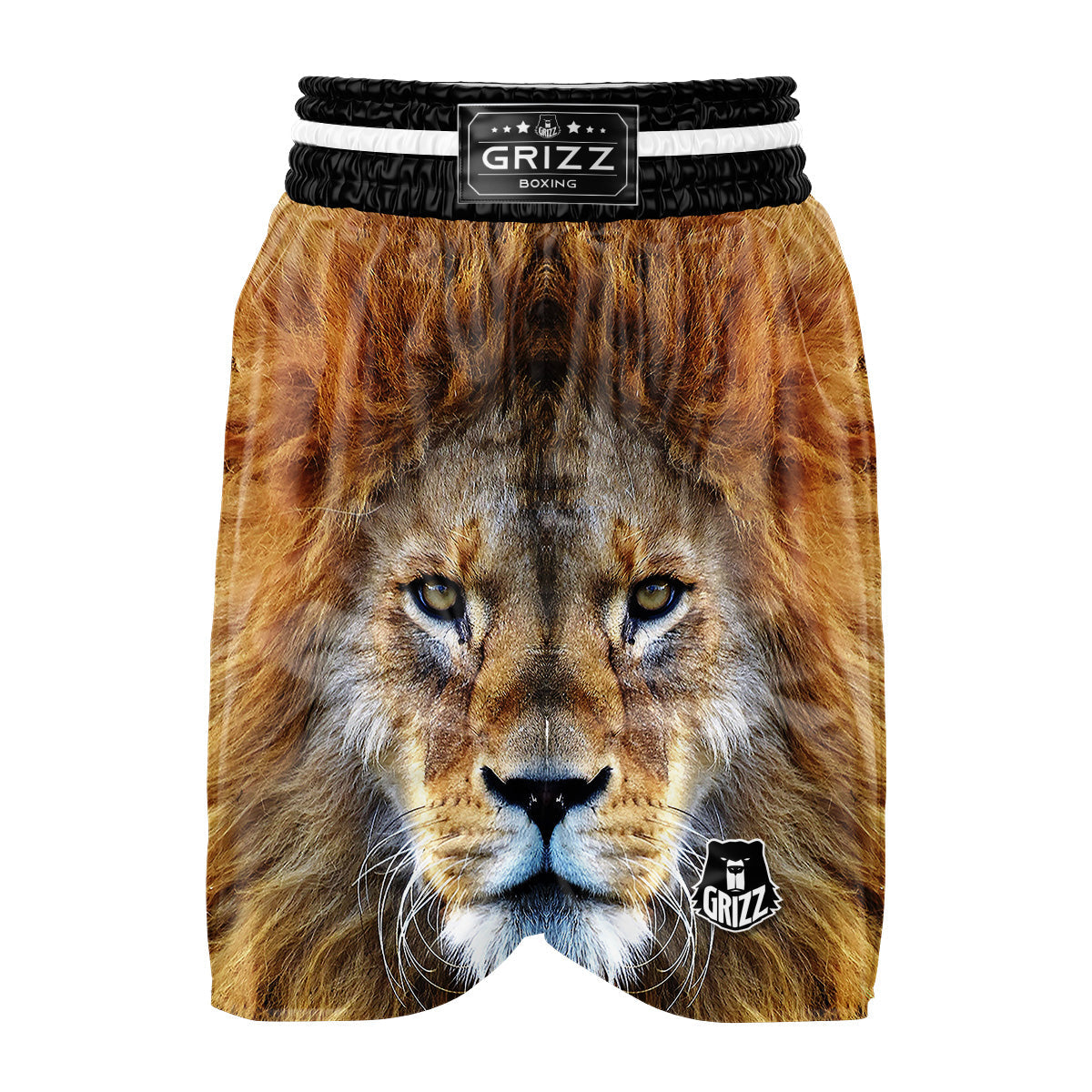 Portrait African Lion Print Boxing Shorts-grizzshop