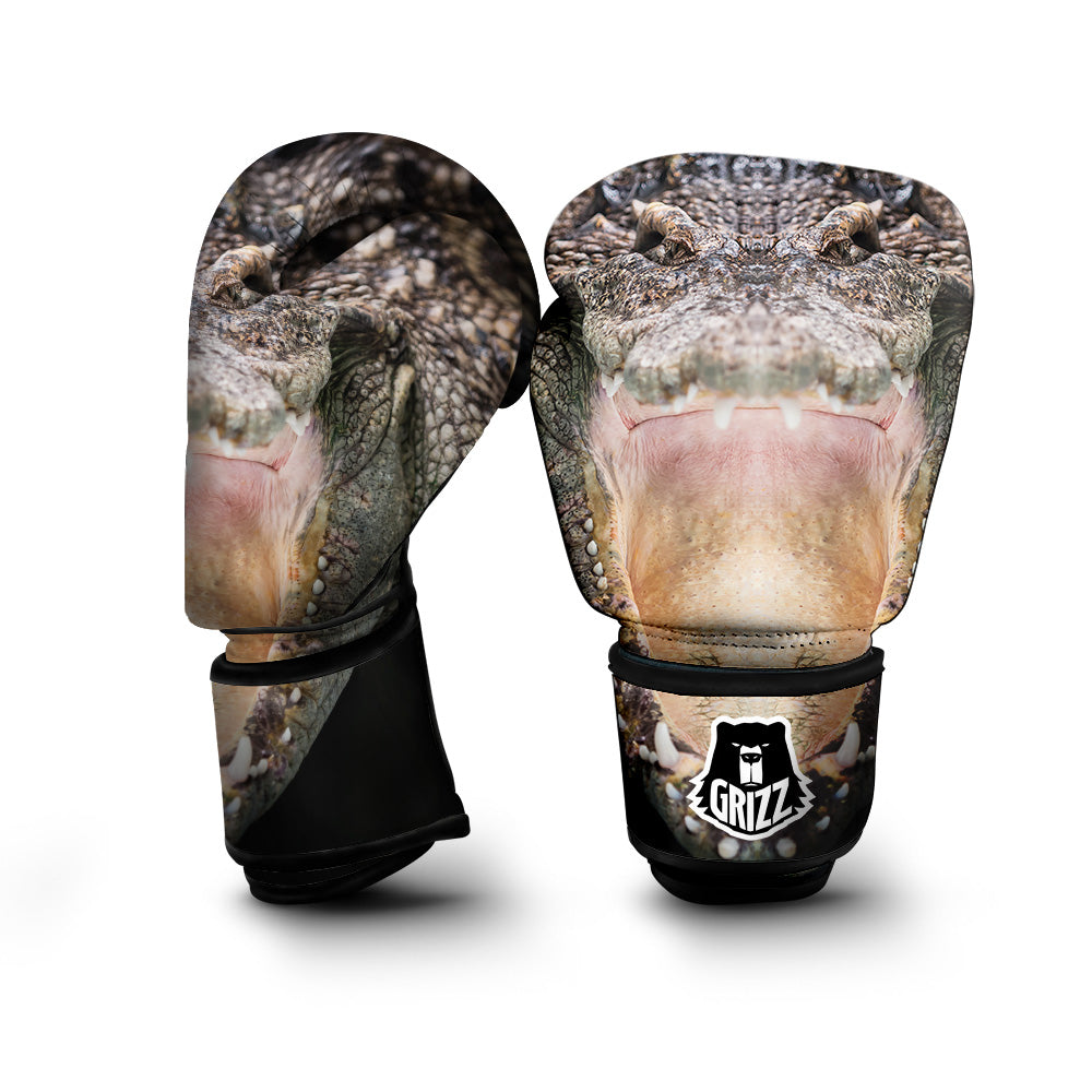Portrait Crocodile Print Boxing Gloves-grizzshop