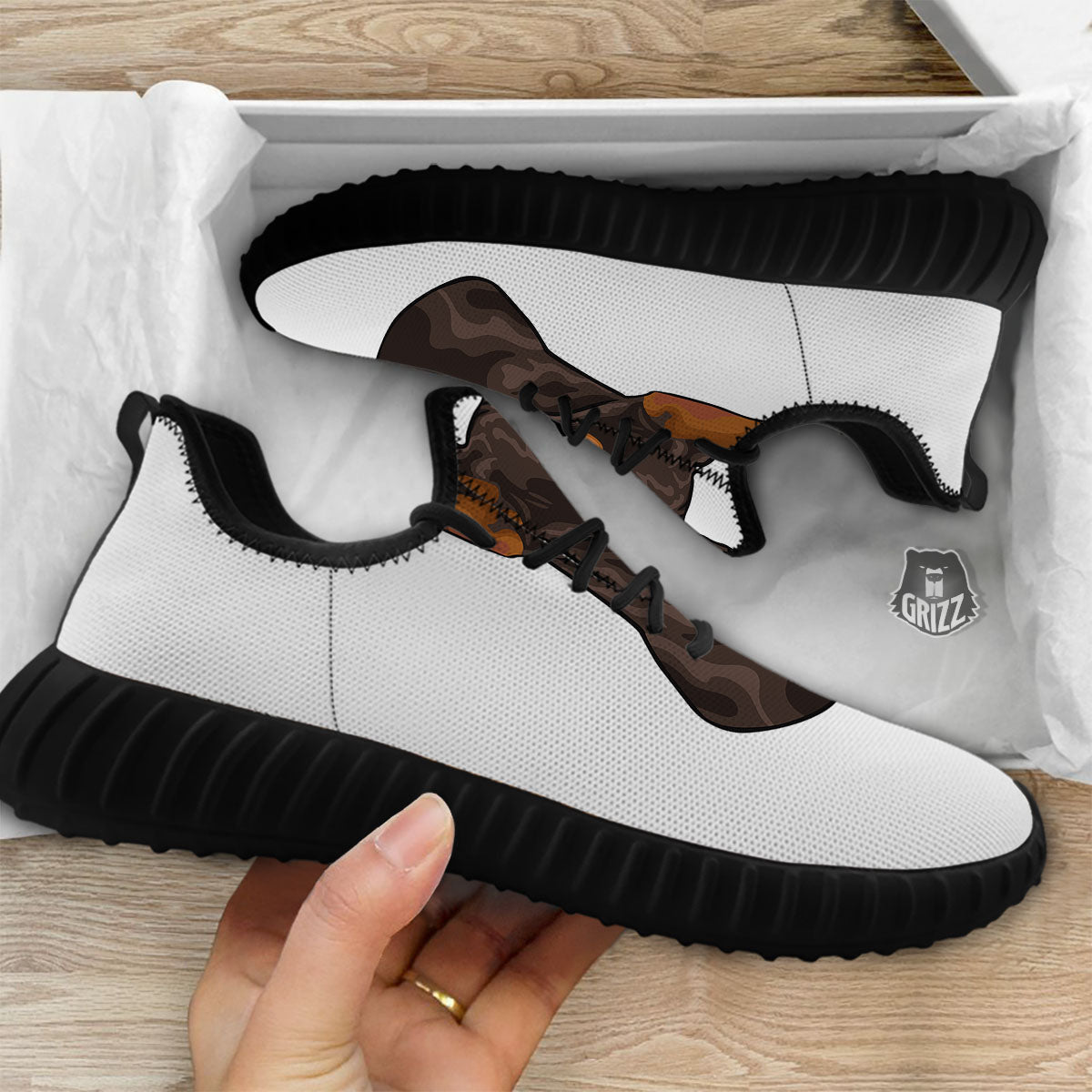 Portrait Dobermann Print Black Walking Shoes-grizzshop