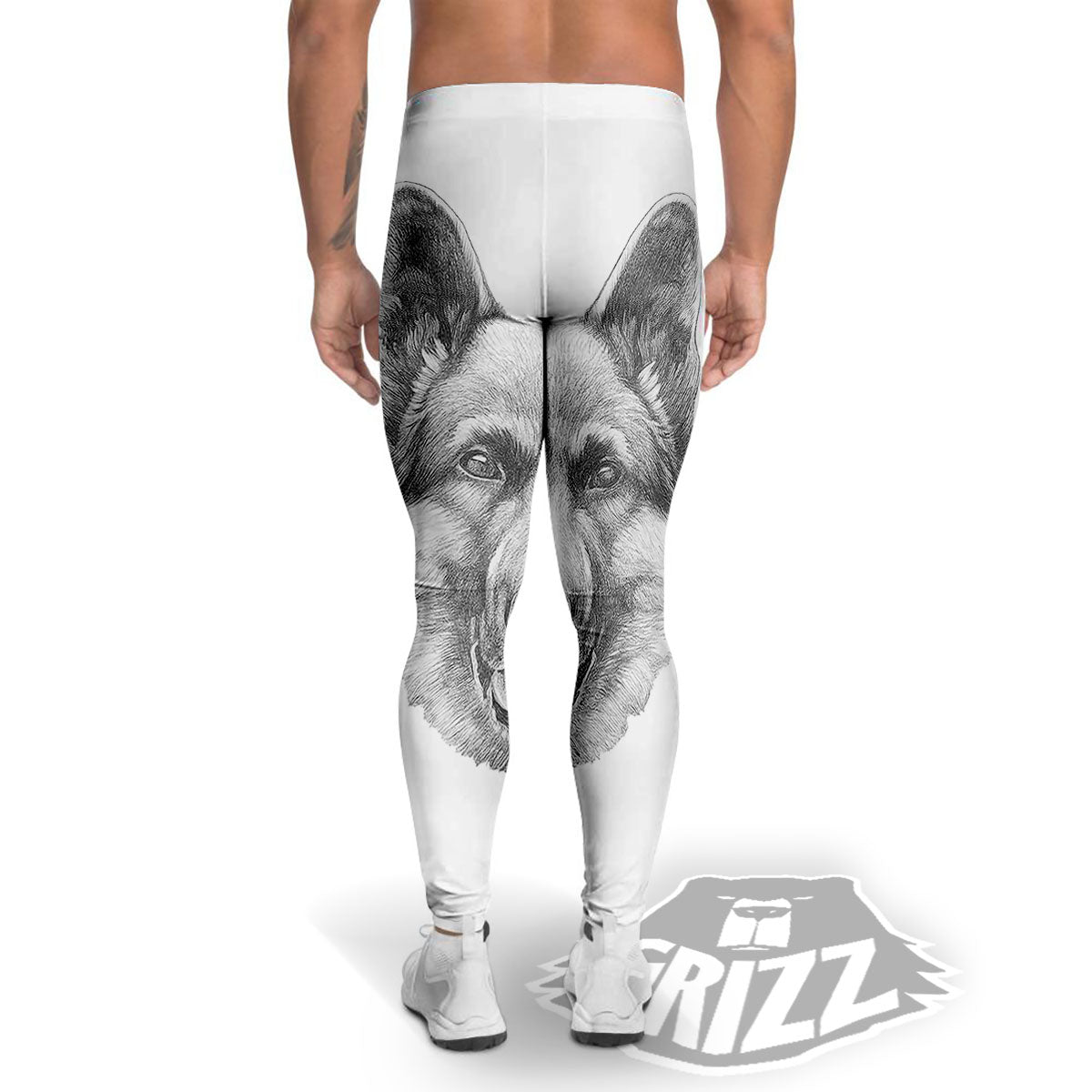 Portrait Dog German Shepherd Print Men's Leggings-grizzshop