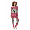 Portrait English Bulldog Print Women's Pajamas-grizzshop