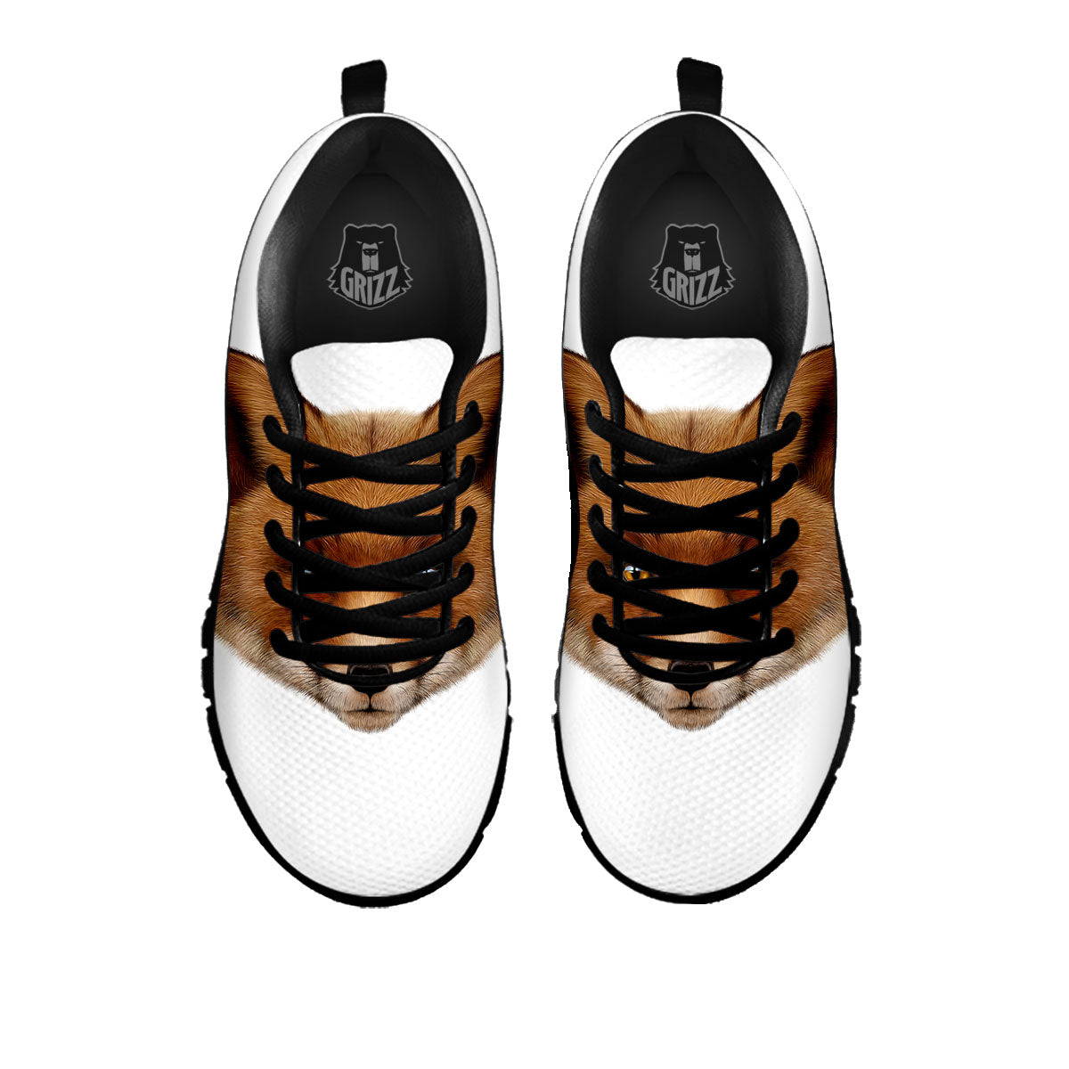 Portrait Fox Print Black Sneaker-grizzshop