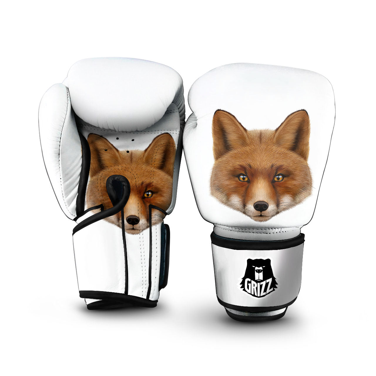Portrait Fox Print Boxing Gloves-grizzshop