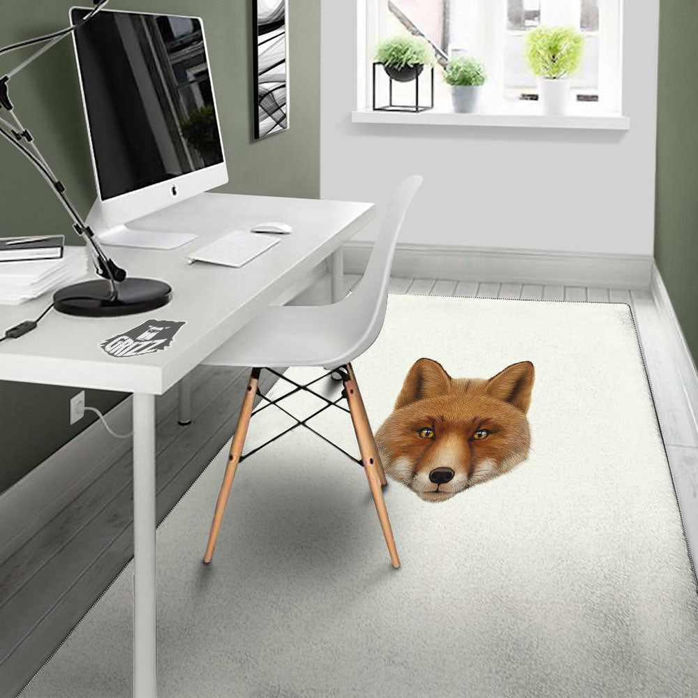 Portrait Fox Print Floor Mat-grizzshop