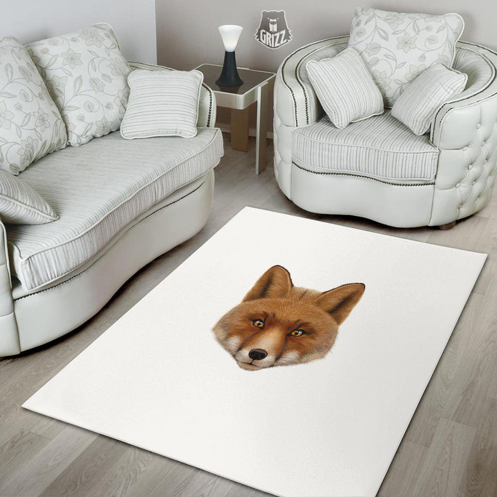 Portrait Fox Print Floor Mat-grizzshop