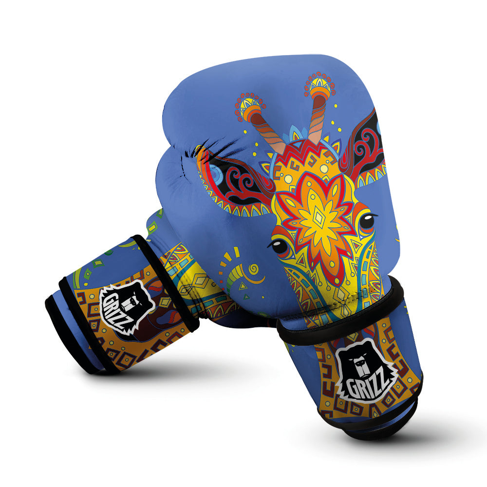 Portrait Giraffe Colorful Print Boxing Gloves-grizzshop