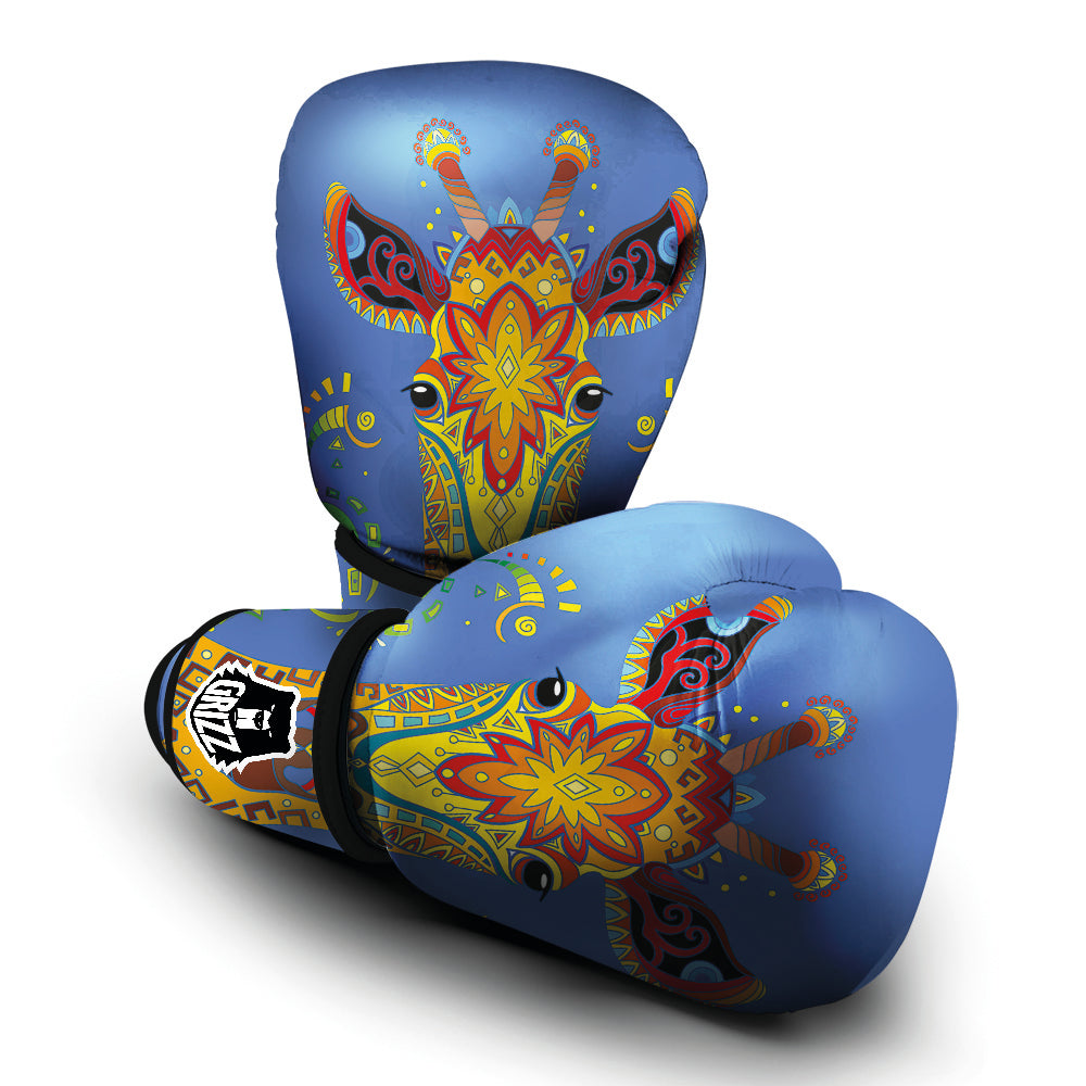 Portrait Giraffe Colorful Print Boxing Gloves-grizzshop