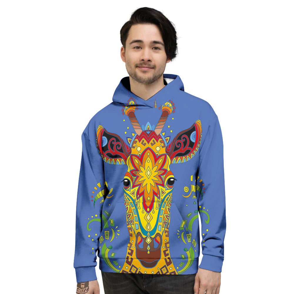 Portrait Giraffe Colorful Print Men's Hoodie-grizzshop