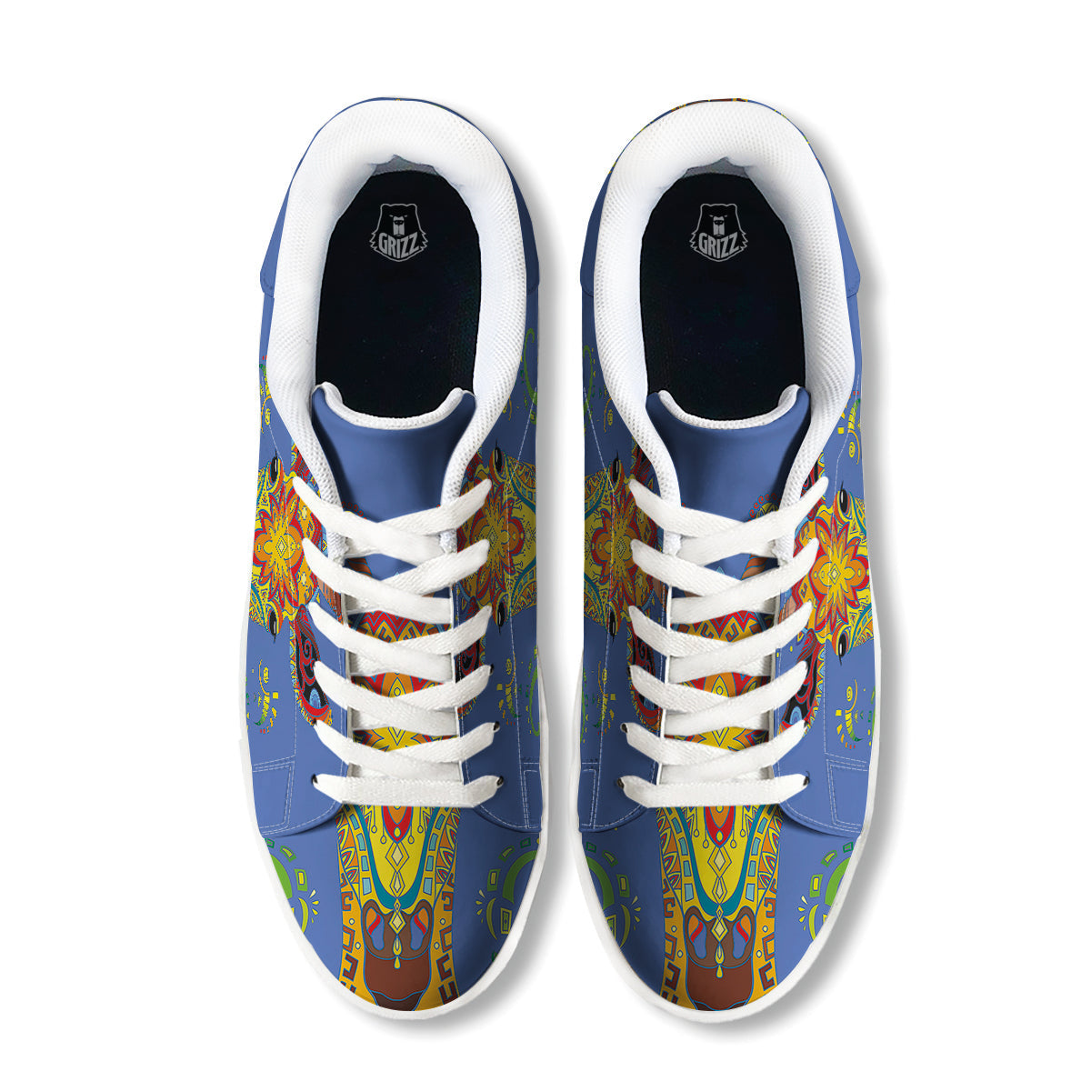 Portrait Giraffe Colorful Print White Low Top Sneakers-grizzshop