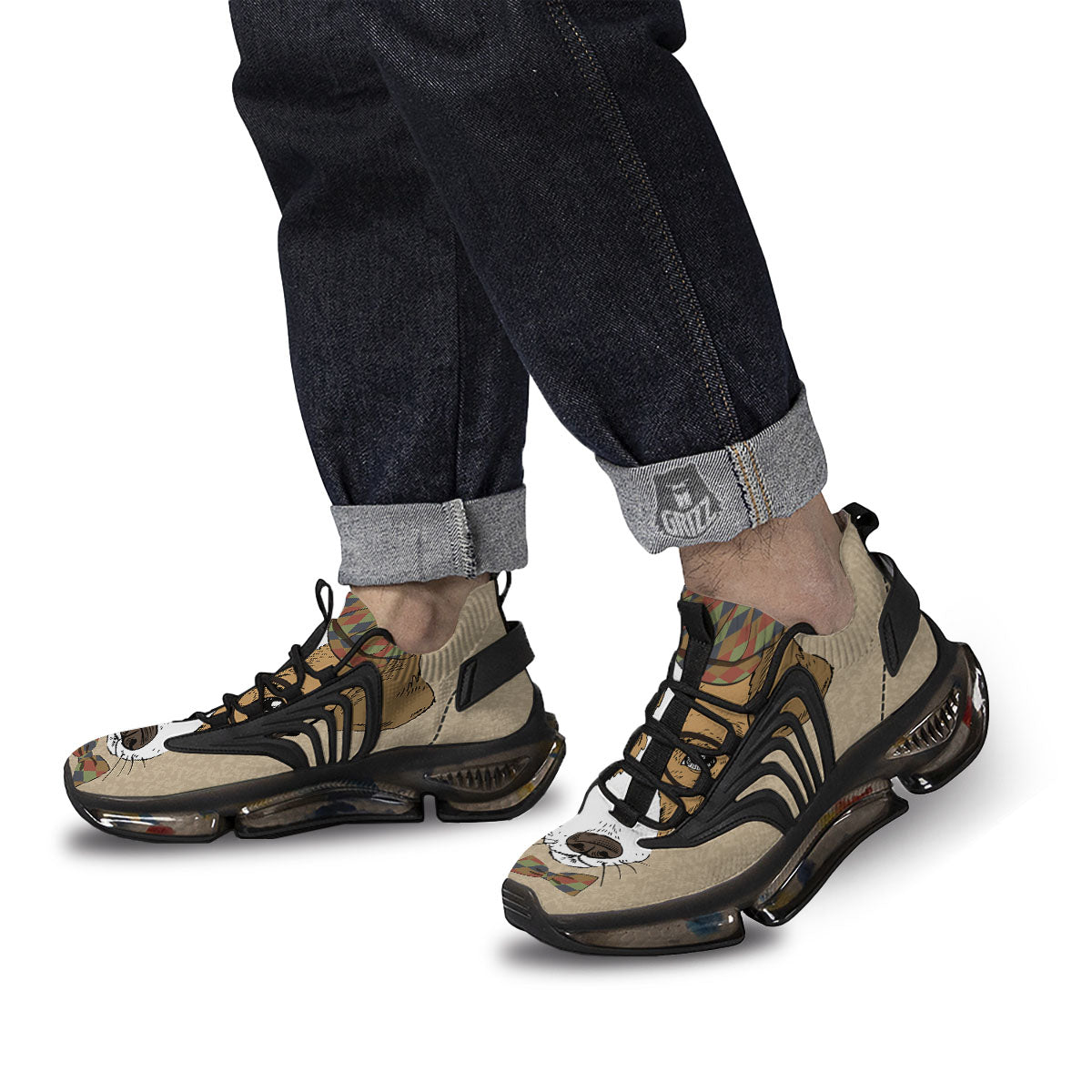 Portrait Jack Russell Terrier Print Black Gym Shoes-grizzshop