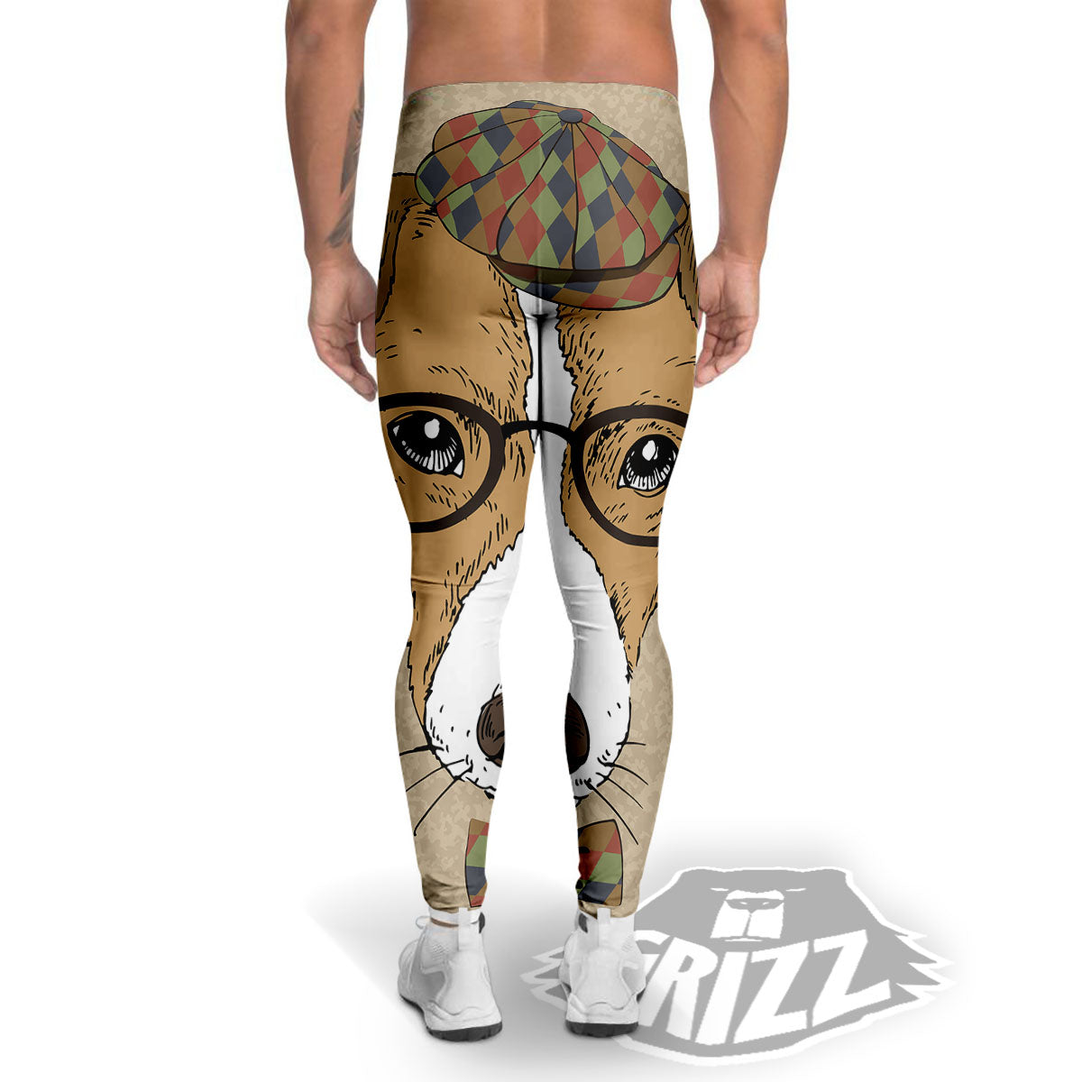 Portrait Jack Russell Terrier Print Men's Leggings-grizzshop