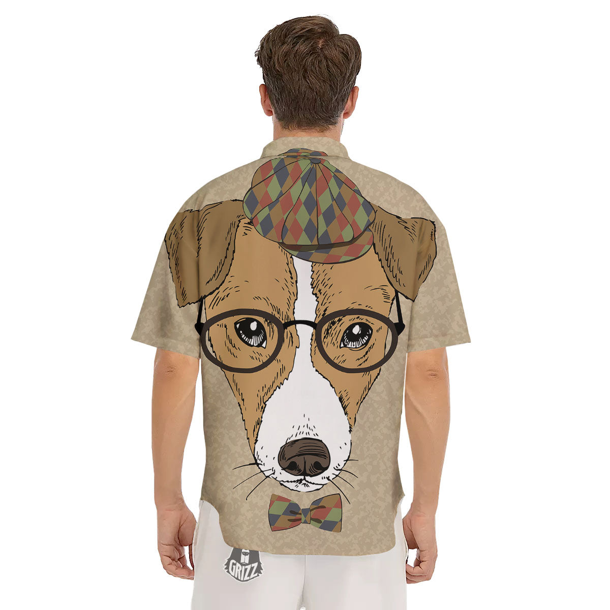 Portrait Jack Russell Terrier Print Men's Short Sleeve Shirts-grizzshop