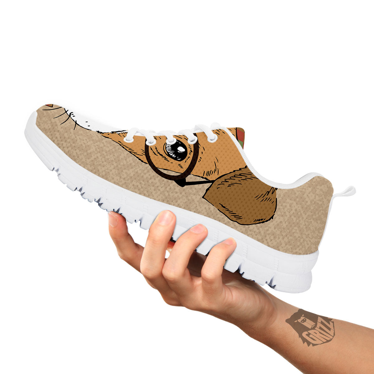 Portrait Jack Russell Terrier Print White Sneaker-grizzshop