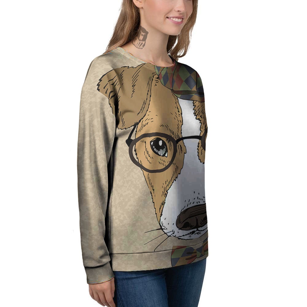 Portrait Jack Russell Terrier Print Women's Sweatshirt-grizzshop