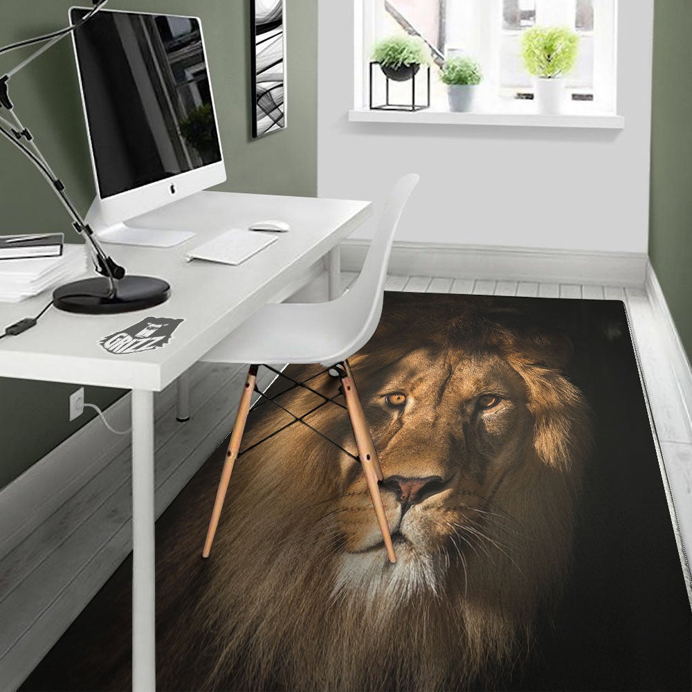 Portrait Leo Print Floor Mat-grizzshop