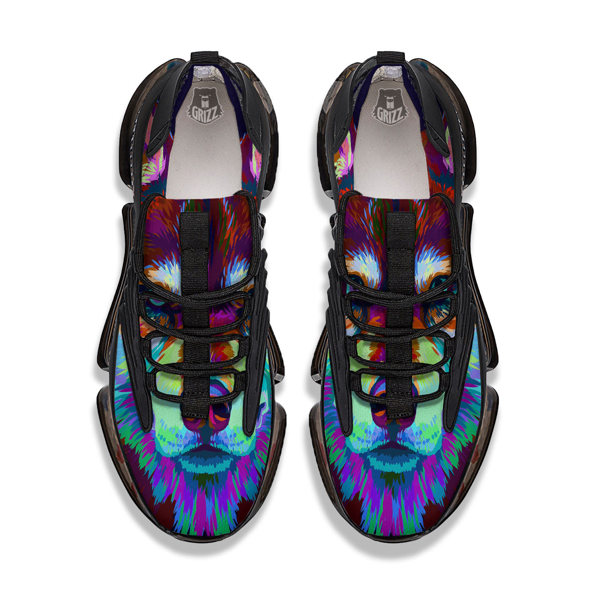 Portrait Siberian Husky Print Black Gym Shoes-grizzshop