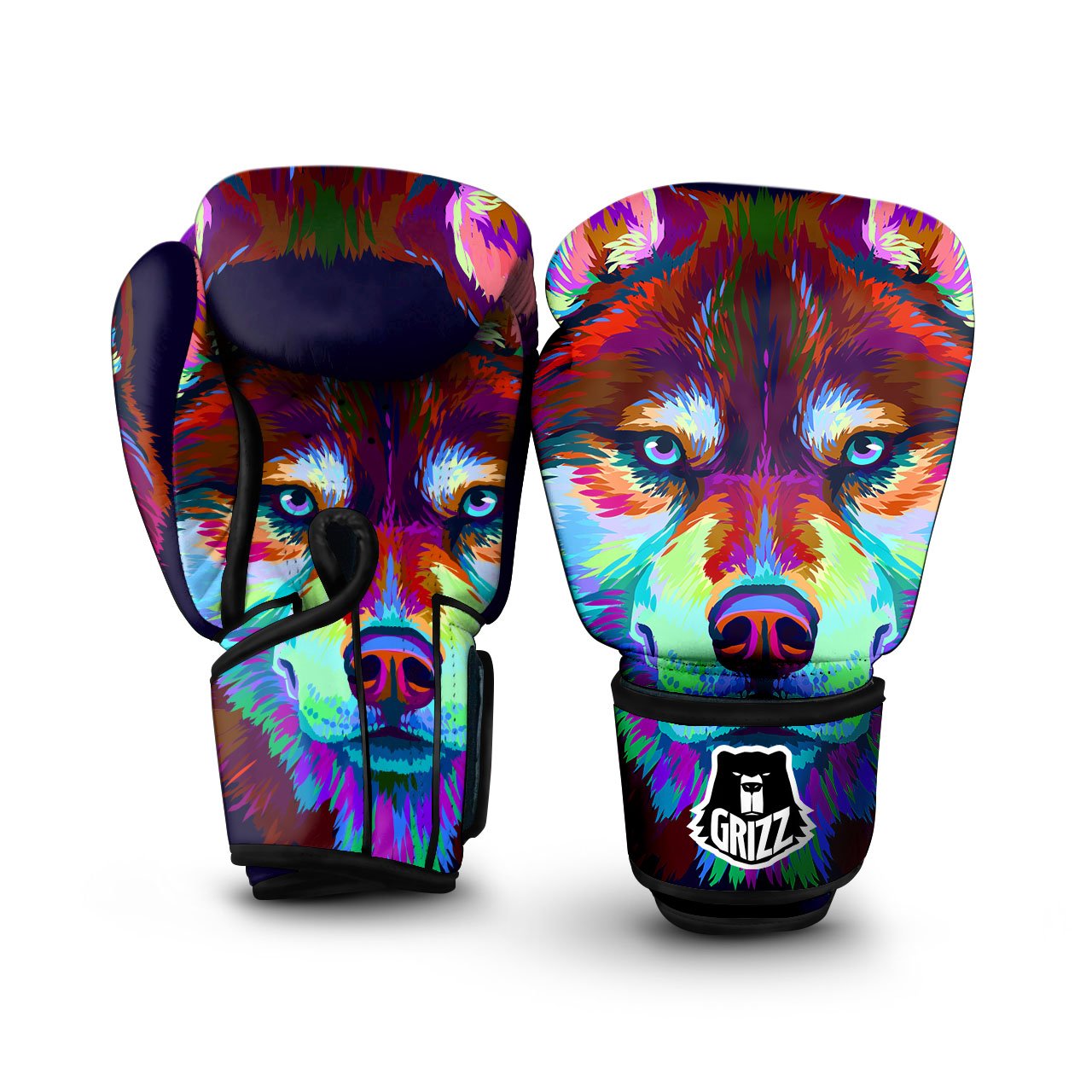 Portrait Siberian Husky Print Boxing Gloves-grizzshop