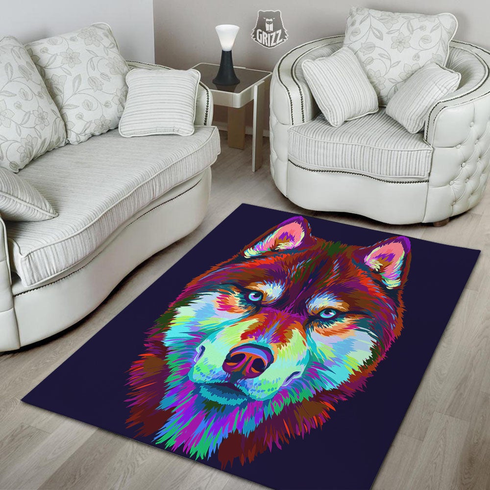Portrait Siberian Husky Print Floor Mat-grizzshop