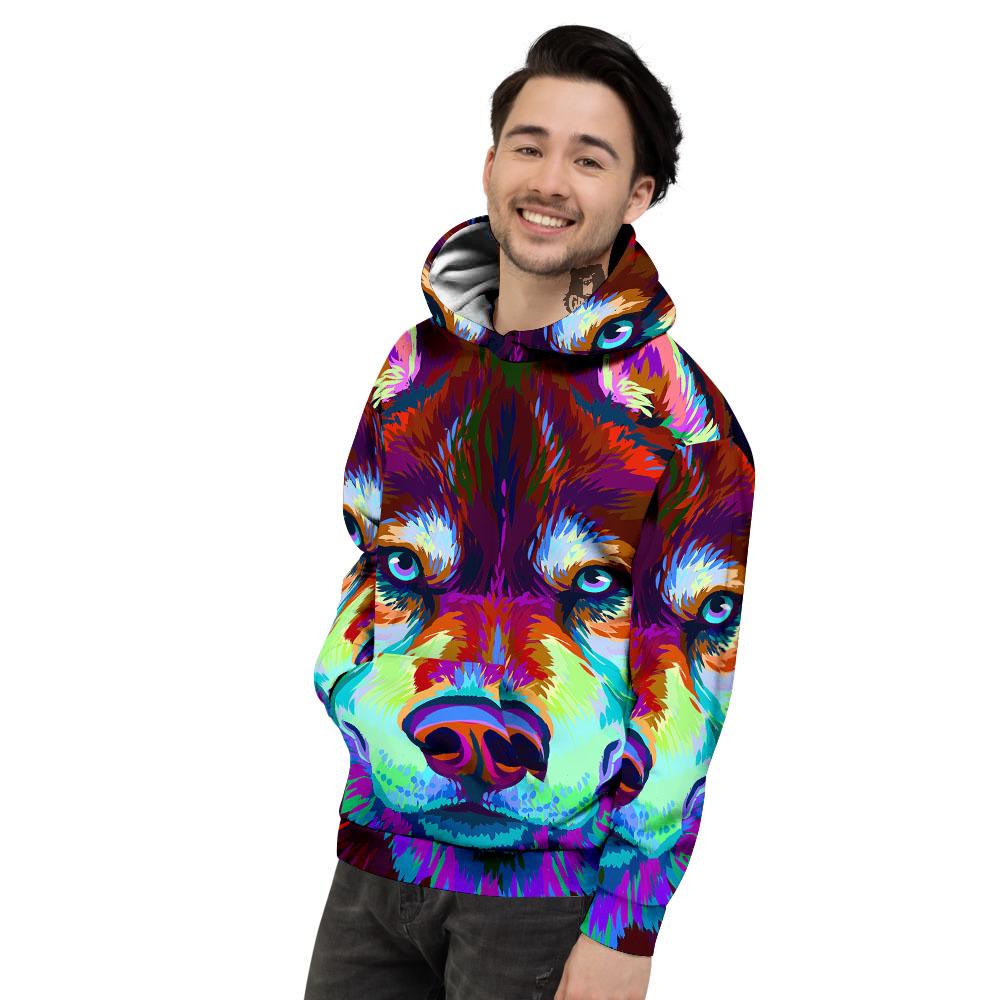 Portrait Siberian Husky Print Men's Hoodie-grizzshop