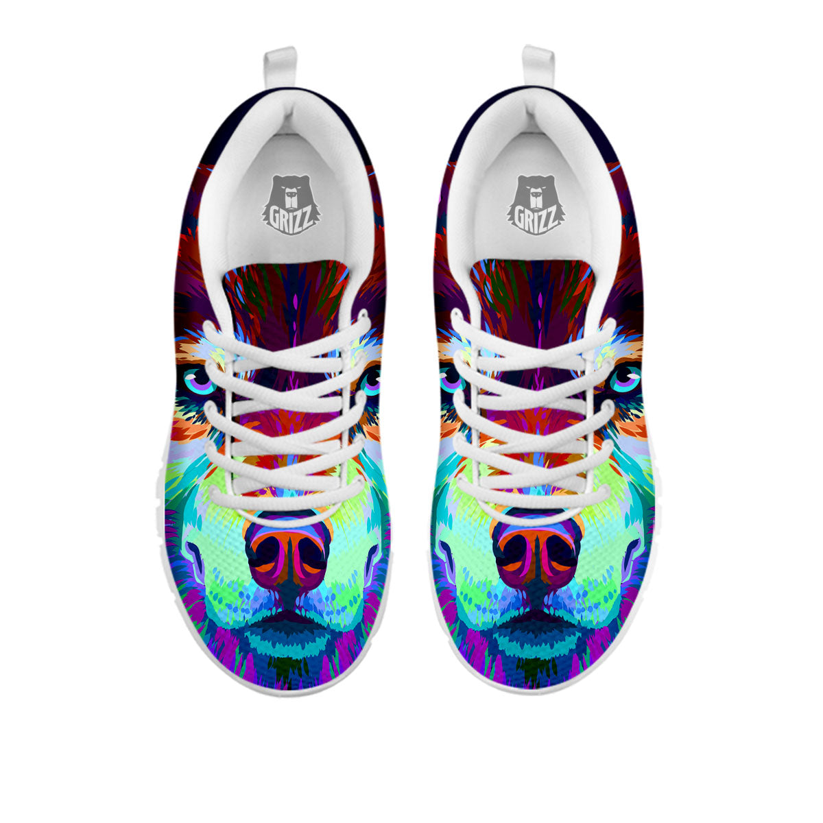 Portrait Siberian Husky Print White Sneaker-grizzshop