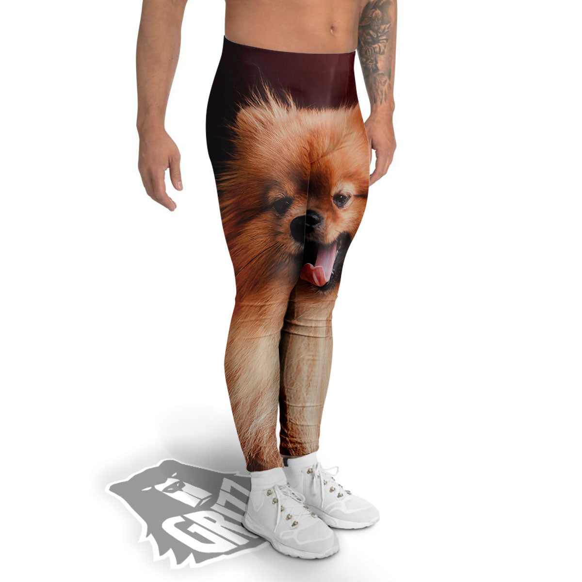 Portrait Vintage Pomeranian Men's Leggings-grizzshop