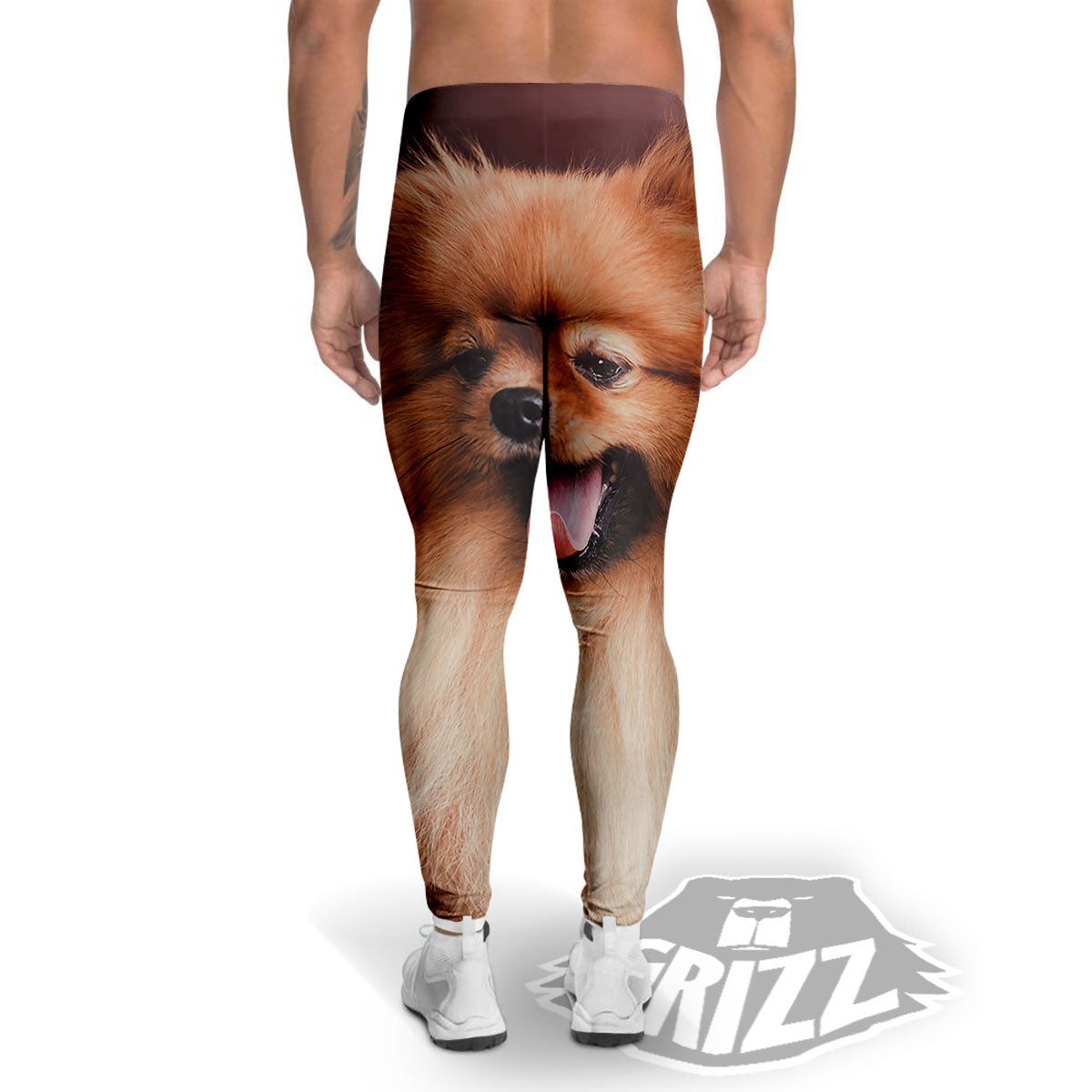 Portrait Vintage Pomeranian Men's Leggings-grizzshop