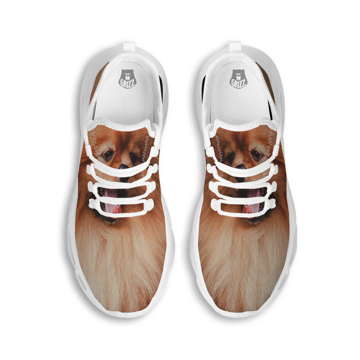 Portrait Vintage Pomeranian White Running Shoes-grizzshop