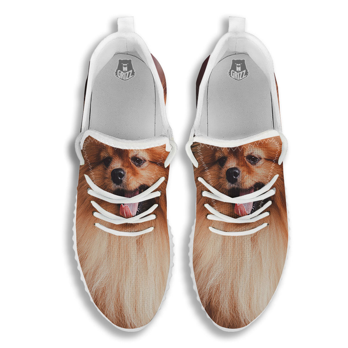 Portrait Vintage Pomeranian White Walking Shoes-grizzshop