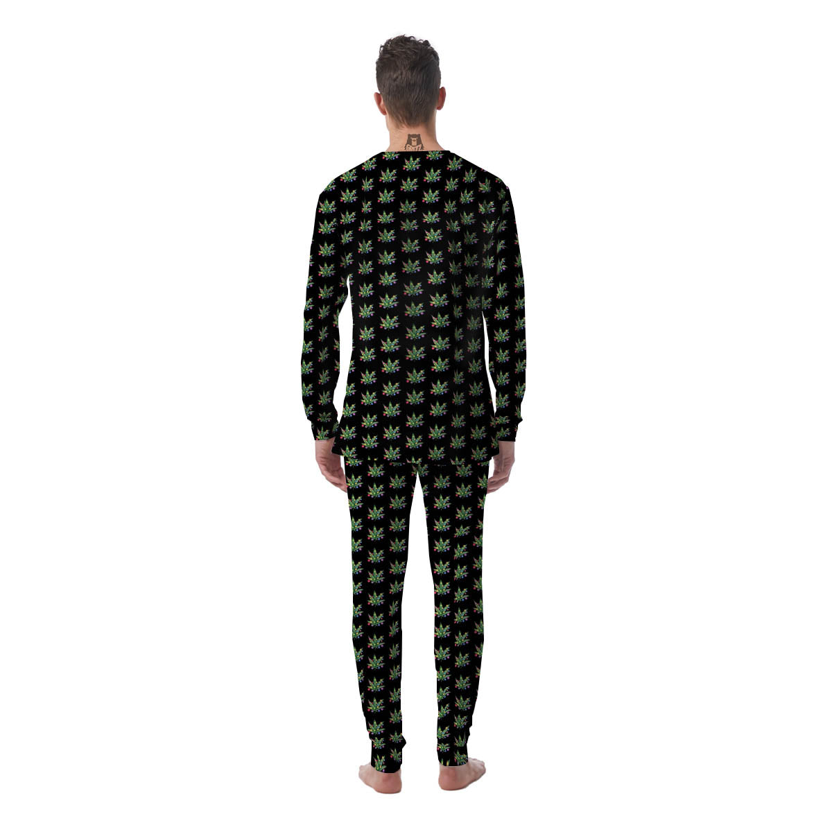 Pot Leaf Christmas Print Pattern Men's Pajamas-grizzshop