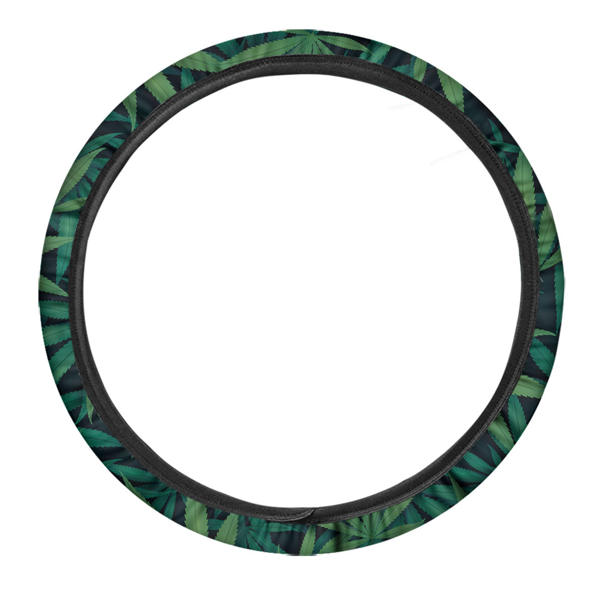 Pot Leaf Print Pattern Car Steering Wheel Cover-grizzshop