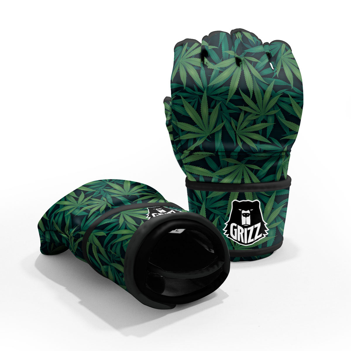 Pot Leaf Print Pattern MMA Gloves-grizzshop