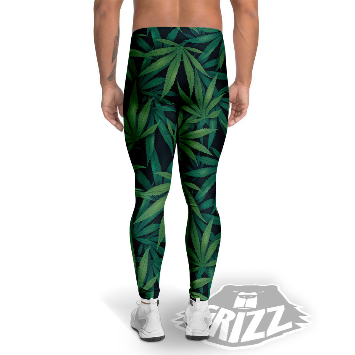 Pot Leaf Print Pattern Men's Leggings-grizzshop
