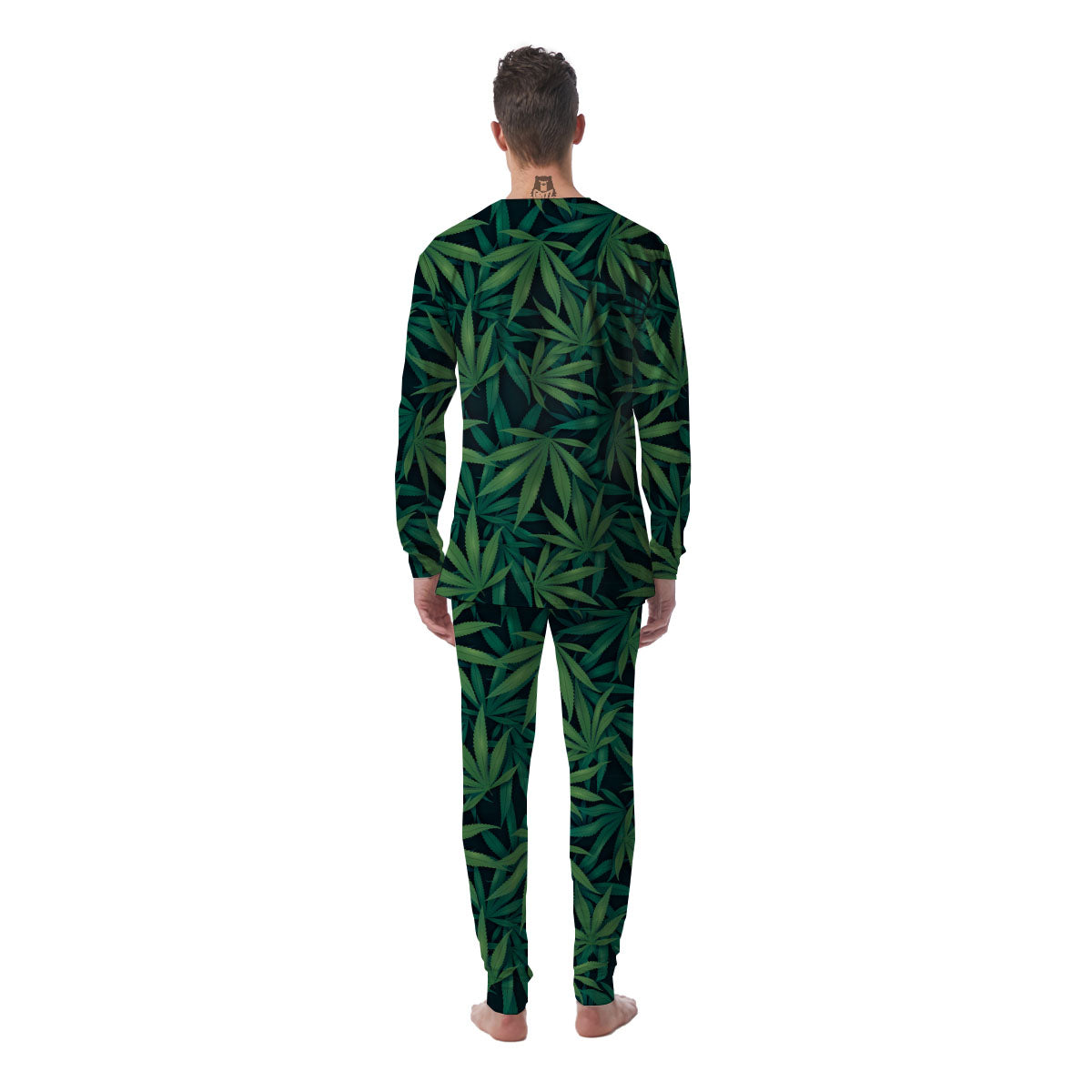 Pot Leaf Print Pattern Men's Pajamas-grizzshop