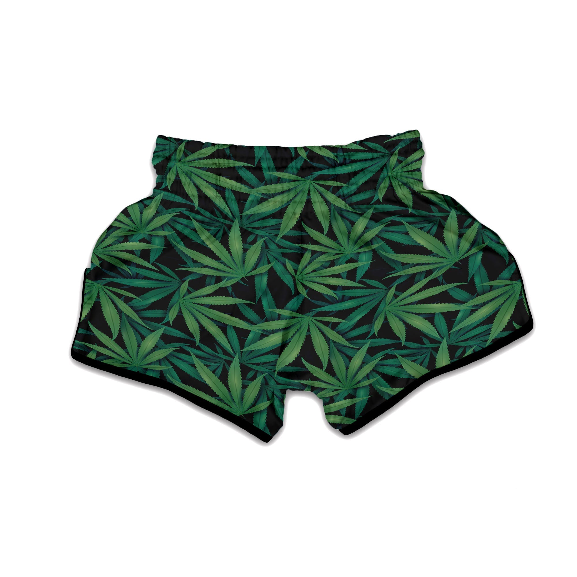 Pot Leaf Print Pattern Muay Thai Boxing Shorts-grizzshop