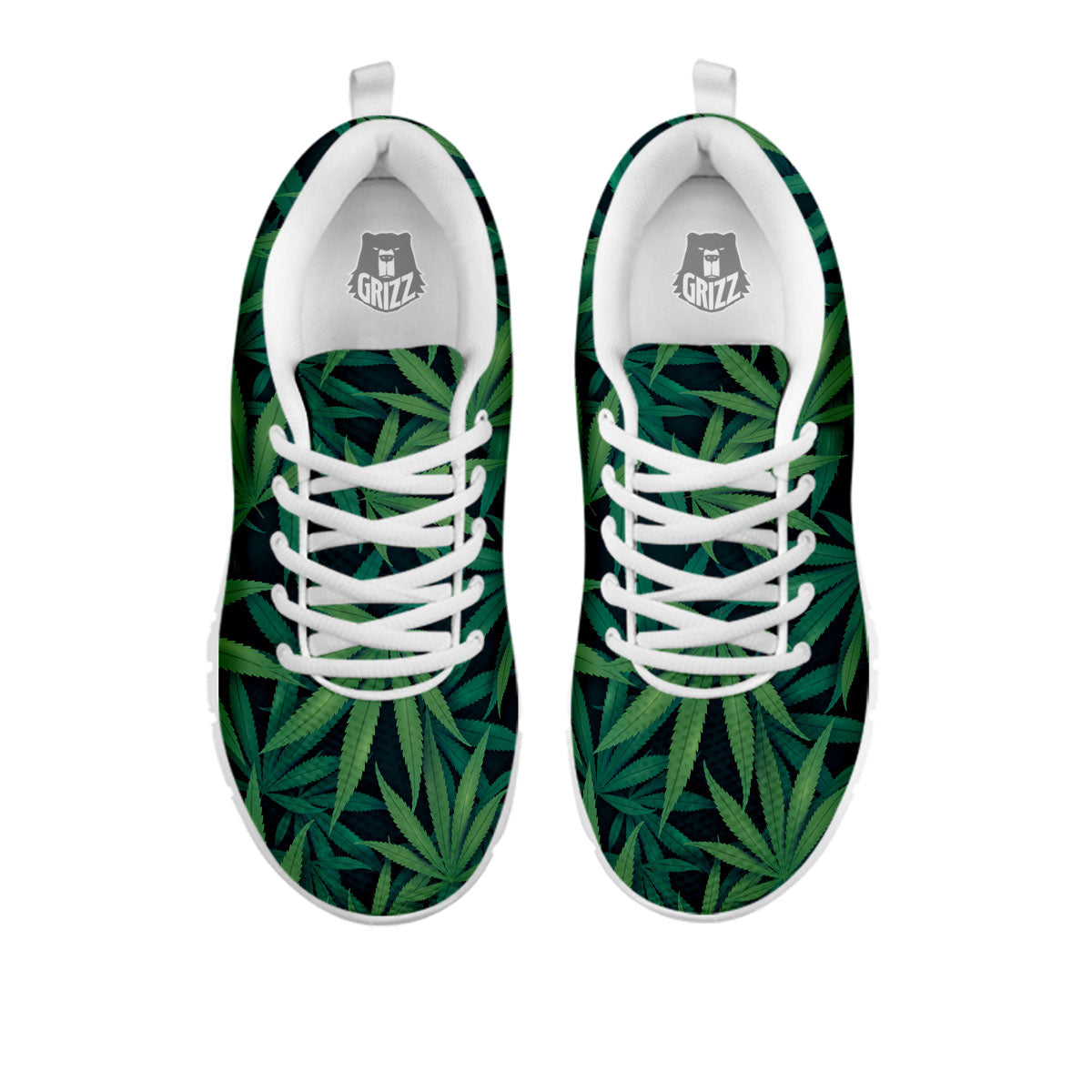 Pot Leaf Print Pattern White Sneaker-grizzshop