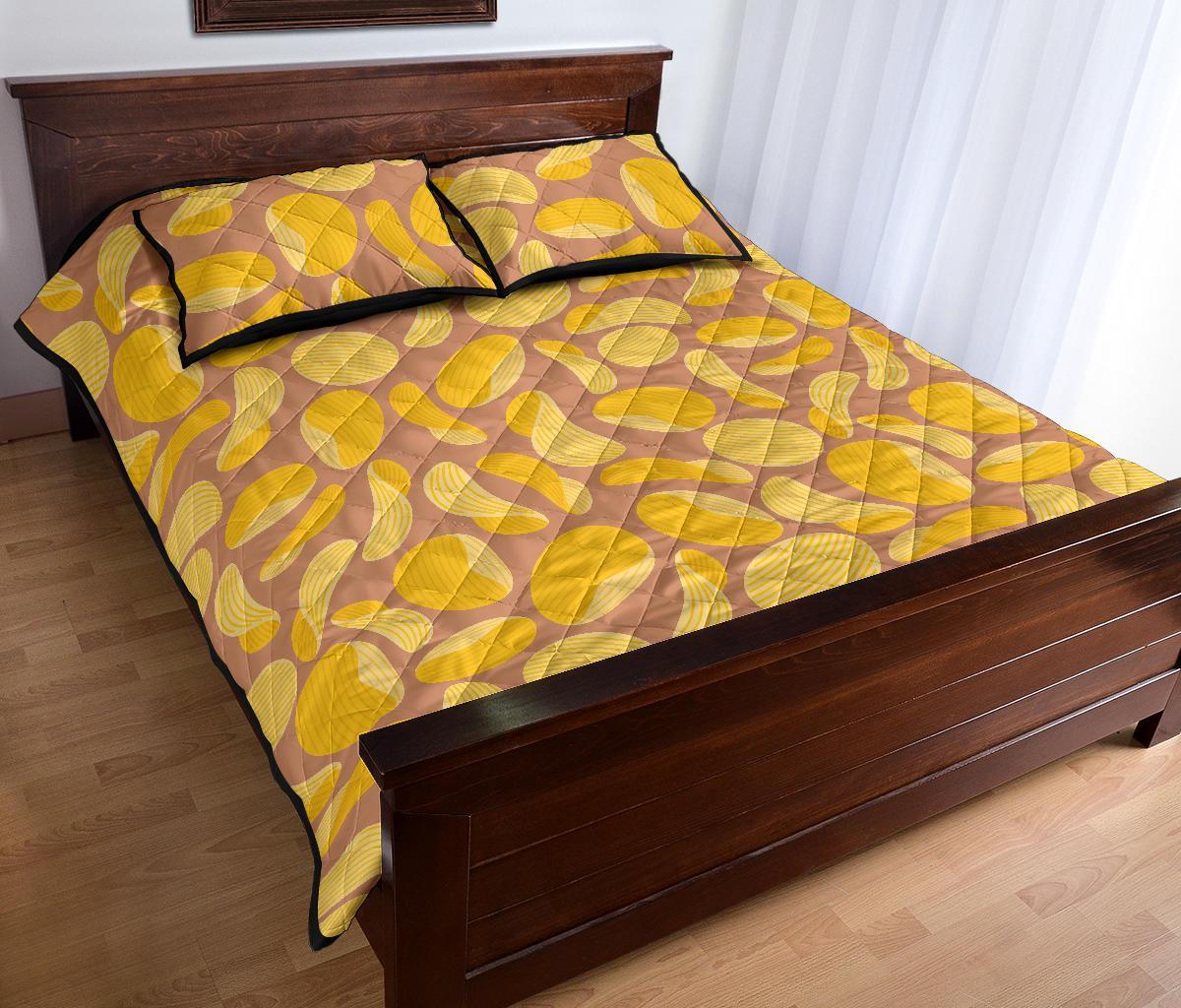 Potato Chip Pattern Print Bed Set Quilt-grizzshop