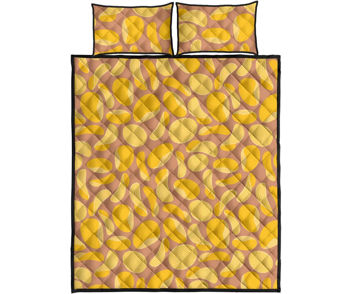 Potato Chip Pattern Print Bed Set Quilt-grizzshop