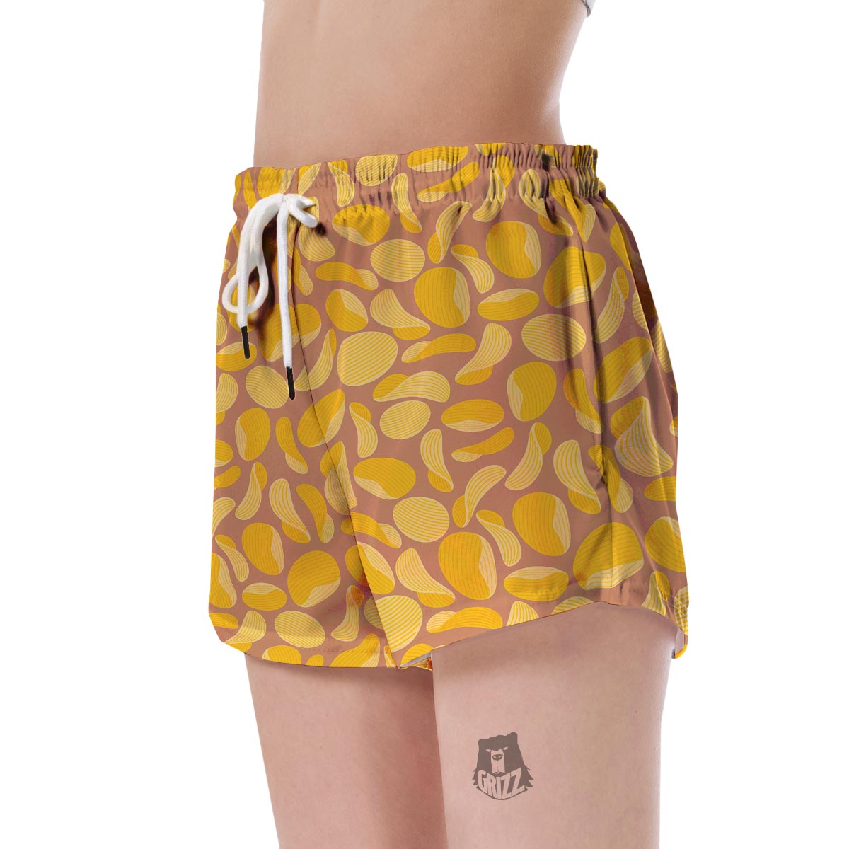 Potato Chip Pattern Print Women's Shorts-grizzshop