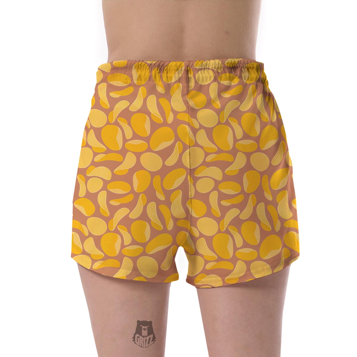 Potato Chip Pattern Print Women's Shorts-grizzshop