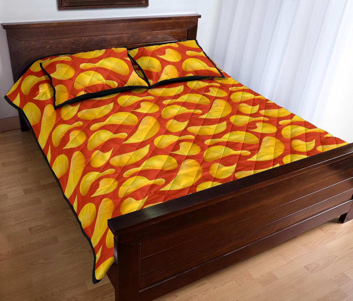 Potato Chip Print Pattern Bed Set Quilt-grizzshop