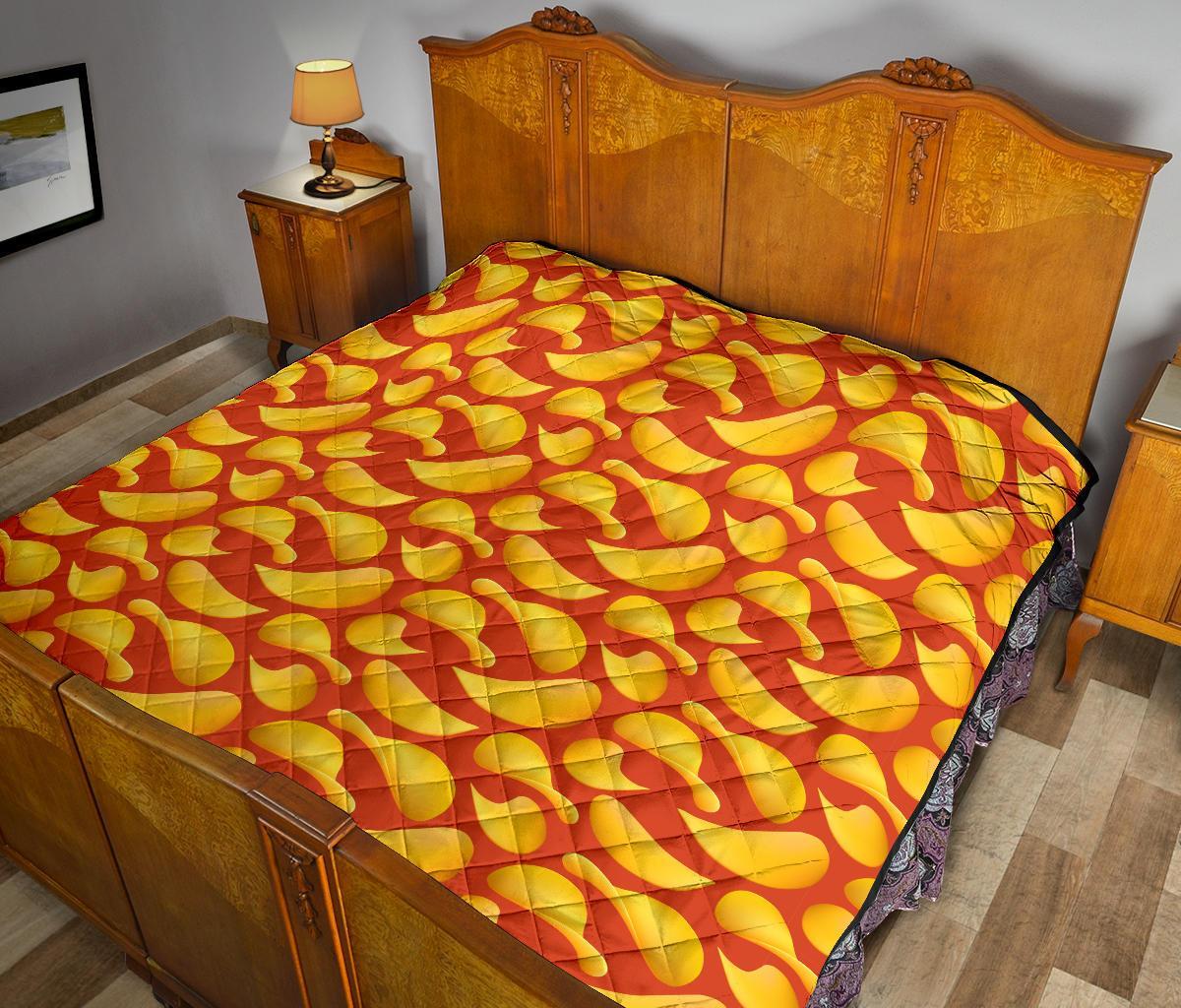Potato Chip Print Pattern Quilt-grizzshop