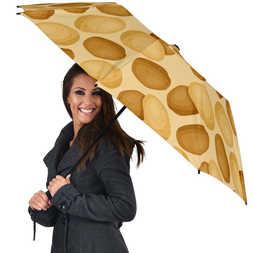 Potato Pattern Print Automatic Foldable Umbrella-grizzshop