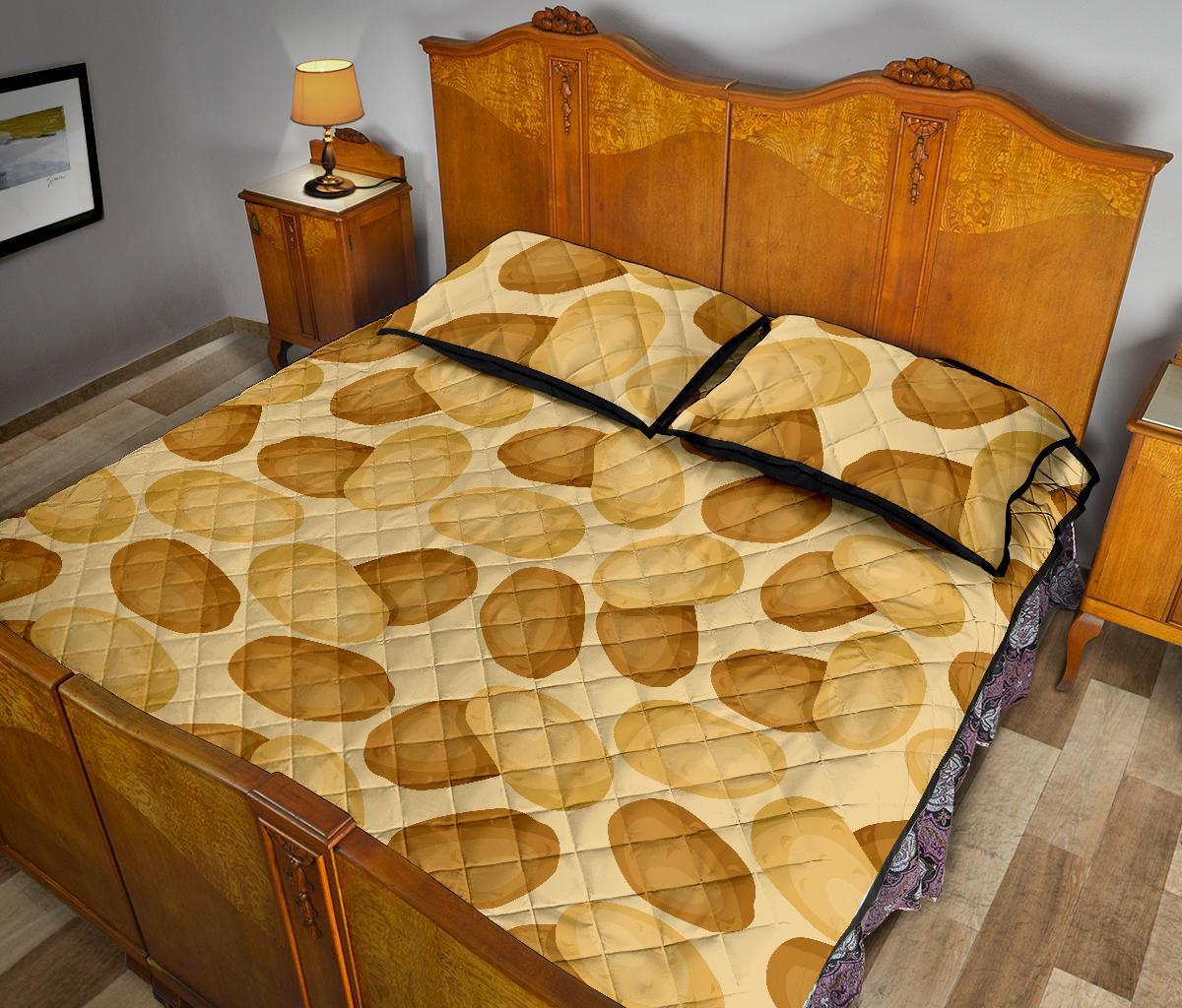 Potato Pattern Print Bed Set Quilt-grizzshop