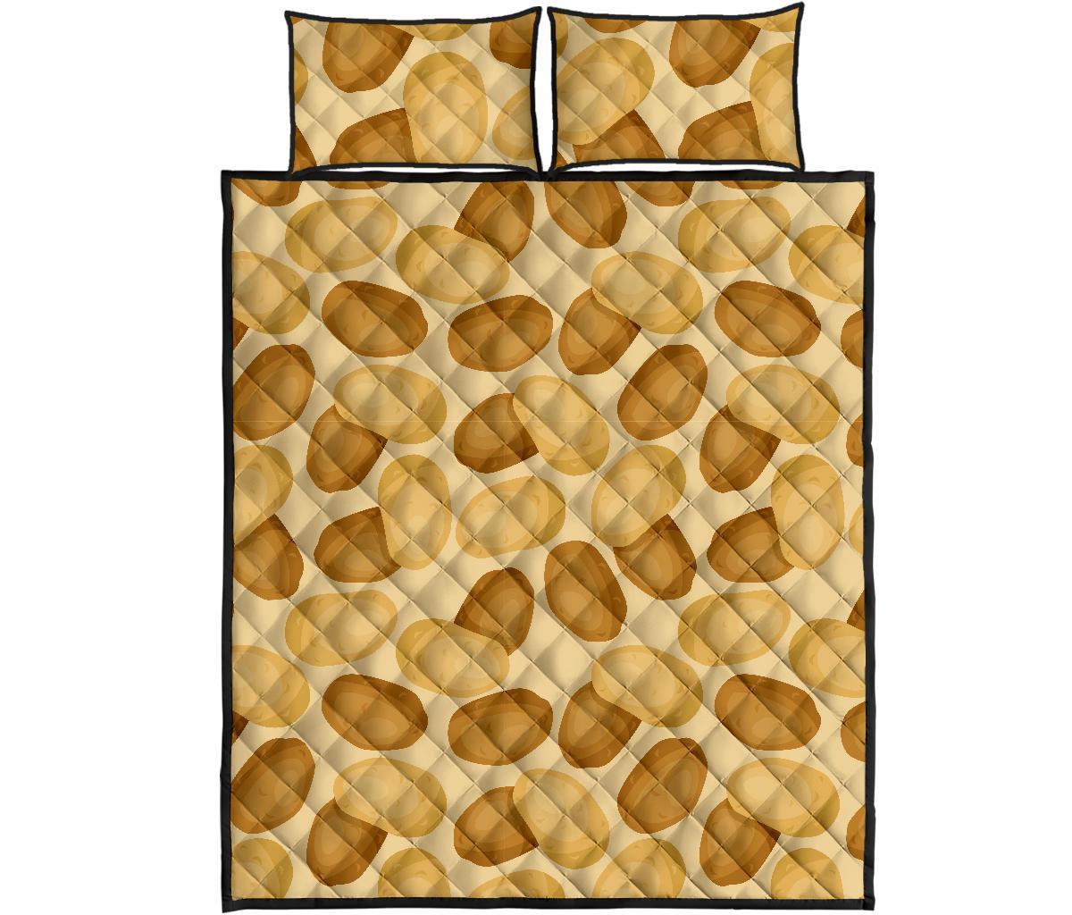 Potato Pattern Print Bed Set Quilt-grizzshop