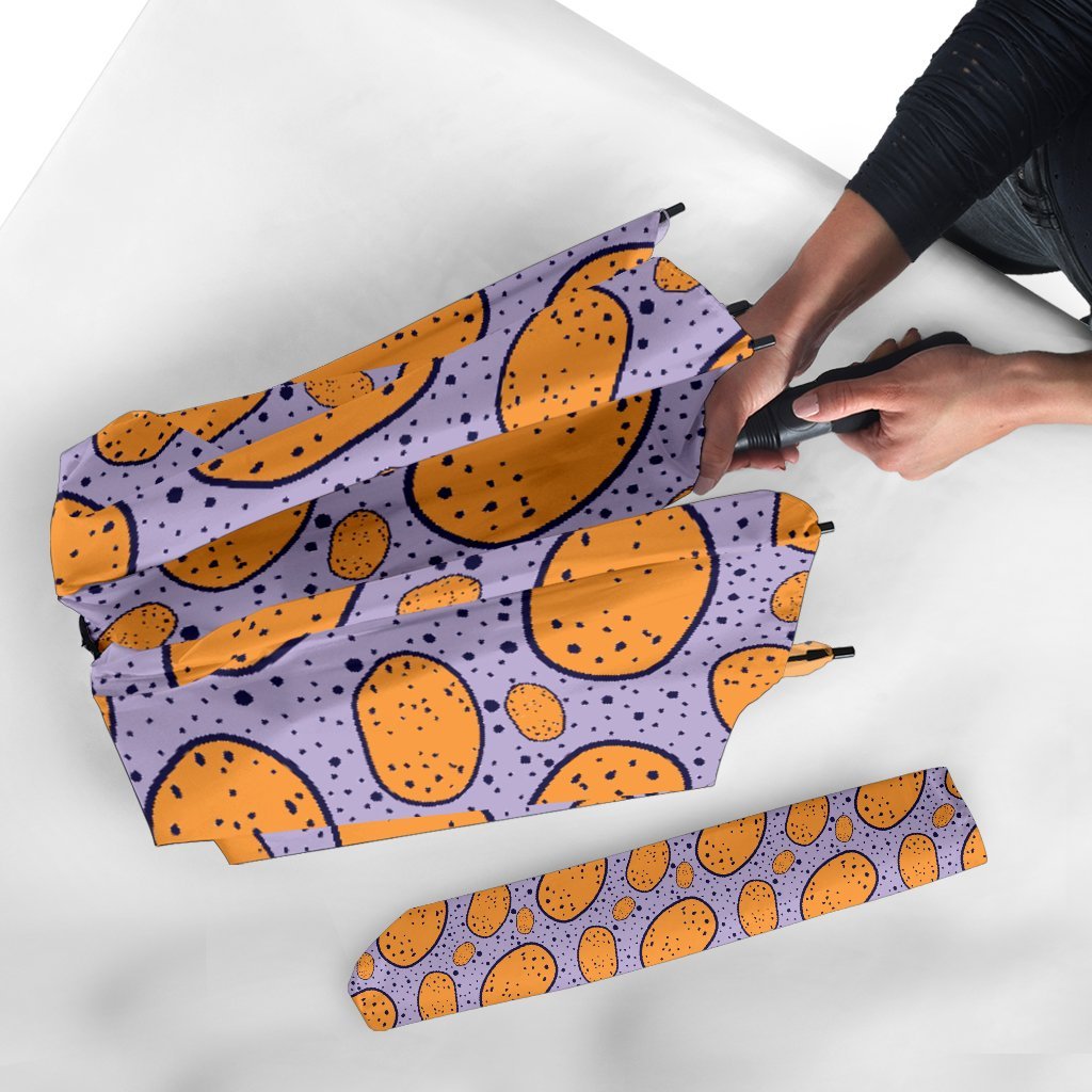 Potato Print Pattern Automatic Foldable Umbrella-grizzshop