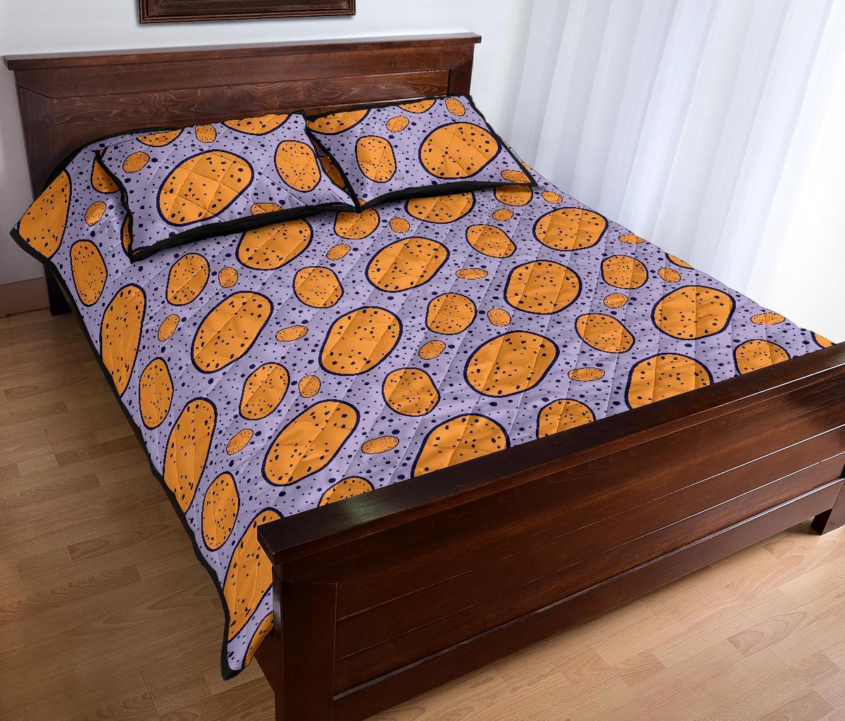 Potato Print Pattern Bed Set Quilt-grizzshop