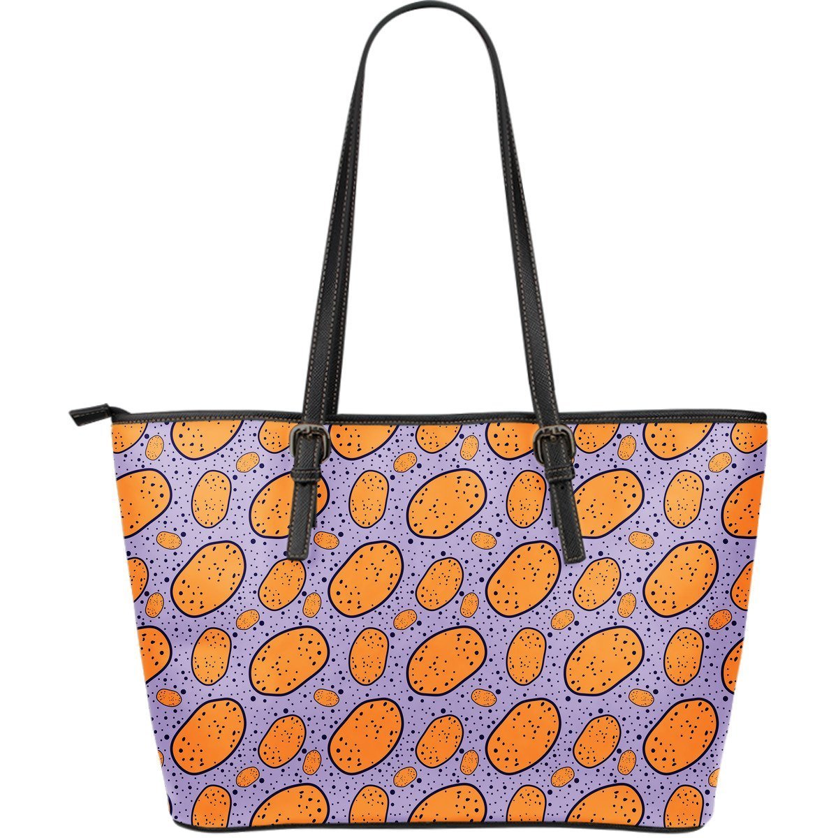 Potato Print Pattern Leather Tote Bag-grizzshop