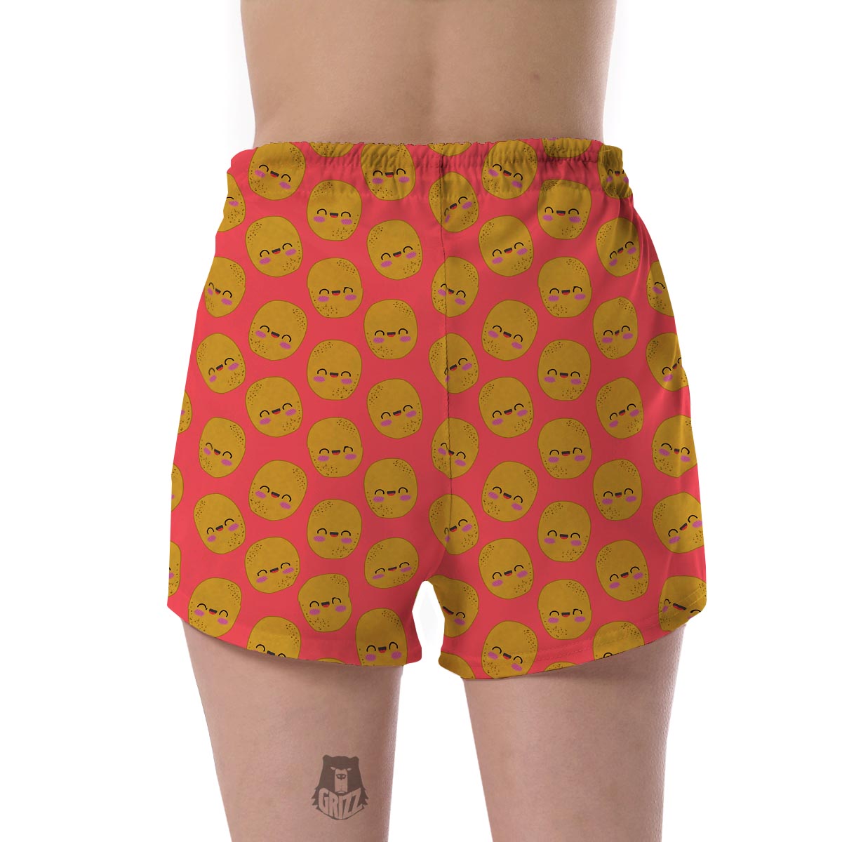 Potato Smile Pattern Print Women's Shorts-grizzshop