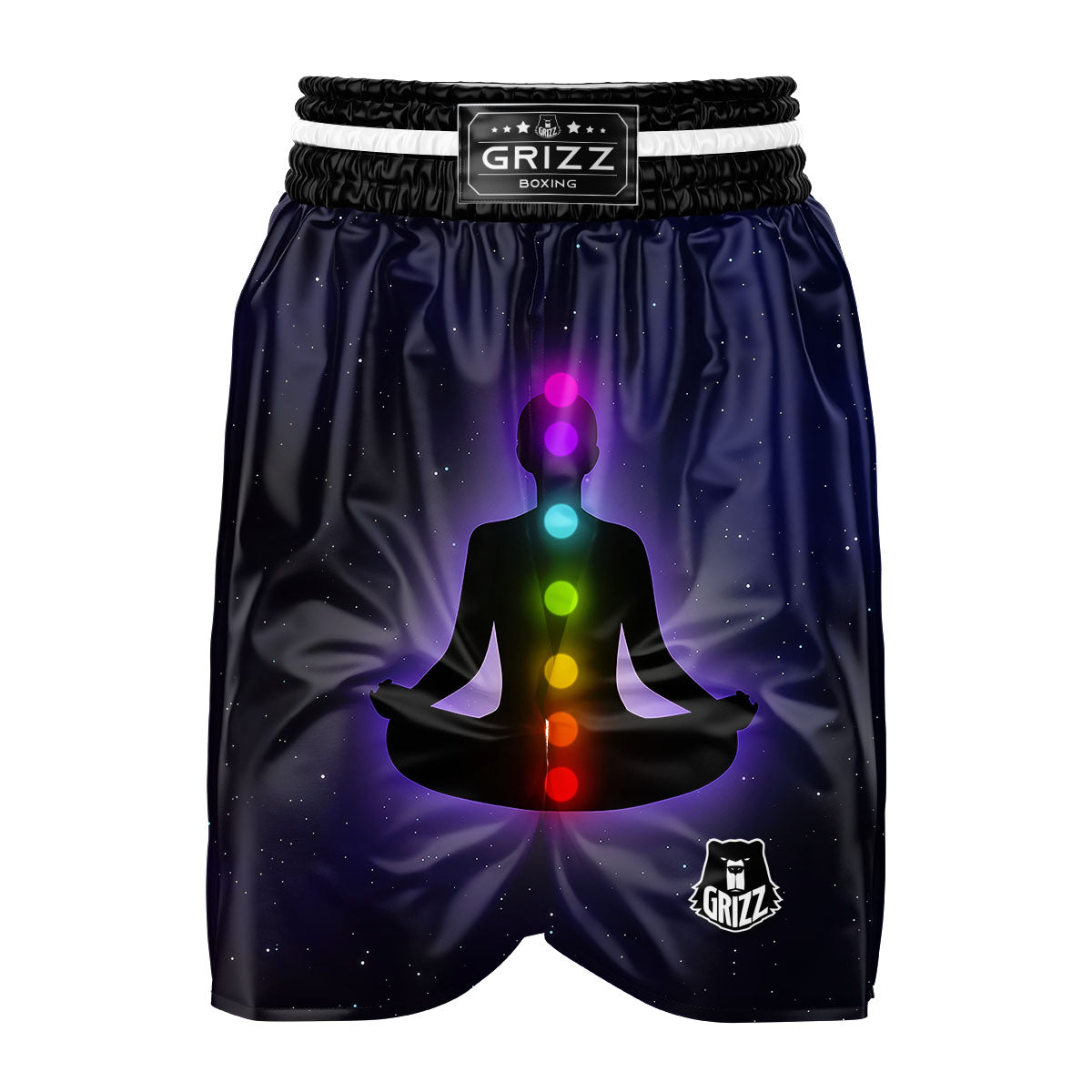 Power Of Seven Chakras Print Muay Thai Boxing Shorts