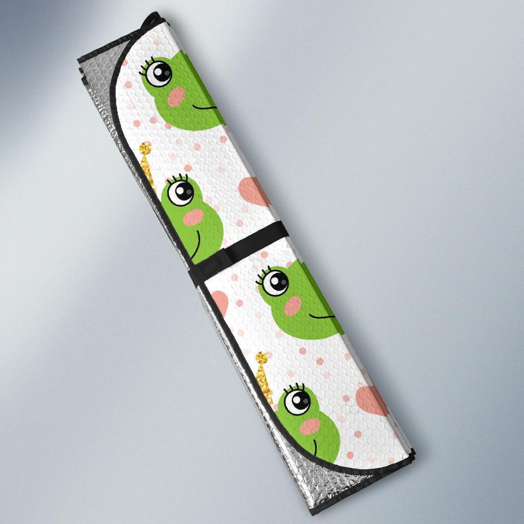 Prince Crown Frog Pattern Print Car Sun Shade-grizzshop